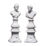 A pair of small KPM busts of an African couple, around 1780/1800