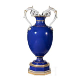 A topographical cobalt-ground amphora vase showing Kaiser Wilhelm Palace, Berlin, KPM, circa 1870/80