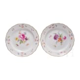 Six porcelain plates with flowers and insects, Meissen, circa 1850/60