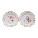 Six porcelain plates with flowers and insects, Meissen, circa 1850/60
