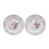 Six small porcelain plates with flowers and insects, Meissen, circa 1860/60