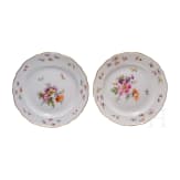 Six small porcelain plates with flowers and insects, Meissen, circa 1860/60