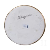 A cobalt blue porcelain candle holder with view of K&ouml;nigstein, Meissen, circa 1880