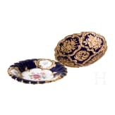 A cobalt blue and gold porcelain bowl and plate, Meissen, 1st half of the 20th century