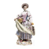 A porcelain figure of a gardener, Ernst August Leuteritz after Michel Victor Acier, 1863-66 (design), Meissen, after 1924 (finish)