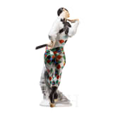A porcelain dancer figure "Bajazzo" based on characters from the ballet "Le Carnaval", Paul Scheurich, 1919 (design), Meissen, mid-20th century (finish)