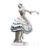 A porcelain ballet dancer "Chiarina" based on characters from the ballet "Le Carnaval", Paul Scheurich, 1913 (design), Meissen, 20th century (finish)