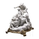 A large gilt-bronze mounted biscuit porcelain group "Hermes carries Dionysos to a nymph", probably Sevres