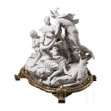A large gilt-bronze mounted biscuit porcelain group "Hermes carries Dionysos to a nymph", probably Sevres