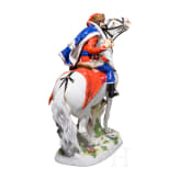 A porcelain horseman "Hussar on horseback", circa 1750 (design), Meissen, circa 1840-60 (finish)