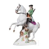 A figure of a hunter on horseback, Johann Joachim Kaendler, 1749 (design), Meissen, 1860 - 1924 (finish)