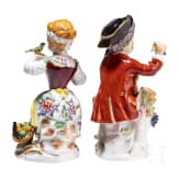 Two porcelain gardener children, Johann Joachim Kaendler, circa 1750 (design), Meissen, 20th century (finish)