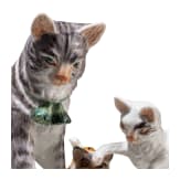 A rare porcelain cat group, Carl Richard Schneider, 1880 (design), Meissen, before 1924 (finish)