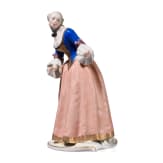 A porcelain figure of "Isabella" from the Commedia dell'arte series, Franz Anton Bustelli, circa 1760 (design), Nymphenburg, 20th century (finish)