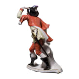 A porcelain figure "Capitano Spavento" from the Italian Commedia dell'arte, Franz Bustelli (design), Nymphenburg, 20th century (finish)