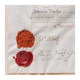 Jagdliche Urkunde auf Pergament, W&uuml;rzburg, dat. 8. Februar 1797