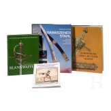 Vier B&uuml;cher zum Thema Blankwaffen, Damast International und Fechten, deutsch