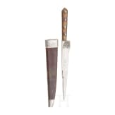 Silbermontiertes Dolchmesser, Italien, um 1780