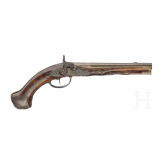 Bronzemontierte Perkussionspistole, deutsch, um 1740