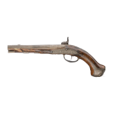 Bronzemontierte Perkussionspistole, deutsch, um 1740