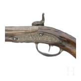 Bronzemontierte Perkussionspistole, deutsch, um 1740
