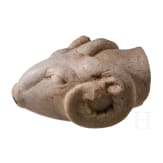 Widderkopf aus Marmor, sp&auml;tklassisch, 4. Jhdt. v. Chr.