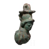 Bronzeb&uuml;ste der Minerva, Laufgewicht f&uuml;r Balkenwaage, 2. - 3. Jhdt. v. Chr.
