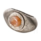 Silberring mit Gemme (zwei Fische), r&ouml;misch, 3. Jhdt. n. Chr.