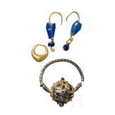 Fr&uuml;hgriechischer Ohring, Paar r&ouml;mischer Ohrringe, sp&auml;tmittelalterlicher Ohrring, 7. Jhdt. v Chr. - 13. Jhdt. n. Chr.