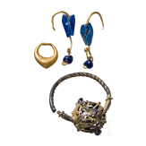Fr&uuml;hgriechischer Ohring, Paar r&ouml;mischer Ohrringe, sp&auml;tmittelalterlicher Ohrring, 7. Jhdt. v Chr. - 13. Jhdt. n. Chr.
