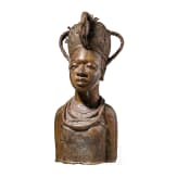 Massive Bronzeb&uuml;ste einer K&ouml;nigin, Benin, 20. Jhdt.