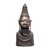 Gelbgussb&uuml;ste einer K&ouml;nigin, Benin, 20. Jhdt.