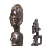 Blolo-bla-Figur und Webrollenhalter, Baule, Elfenbeink&uuml;ste, 20. Jhdt.