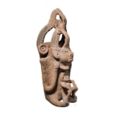 Gro&szlig;es, fig&uuml;rliches Opfergef&auml;&szlig;, Guatemala, wohl Maya, Postklassische Periode, 900 - 1200 n. Chr.