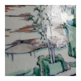 Famille-Rose-Blumentopf mit Fluss- und Berglandschaft, China, wohl Kangxi-Periode, 18. Jhdt.