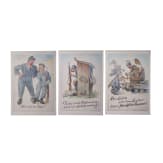 Drei Entw&uuml;rfe f&uuml;r Postkarten, M&uuml;nchen, 1950er Jahre