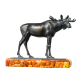 A bronze figure of a moose, probably by Hendrik Scholten, circa 1930