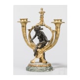A French ormolu candlestick with female nude, 19th century