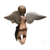 A floating wooden putto, German, probably 18th/19th century