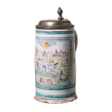 Walzenkrug mit Zinndeckel, Gmunden, um 1800