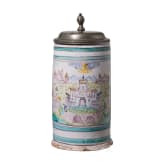 Walzenkrug mit Zinndeckel, Gmunden, um 1800