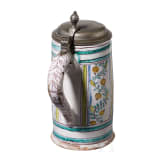 Walzenkrug mit Zinndeckel, Gmunden, um 1800