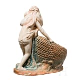 An art nouveau bowl with a fisherwoman, Eichwald, Bernhard Bloch, circa 1910