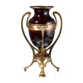 A large gilt-metal mounted, glazed art-nouveau pottery vase, circa 1910