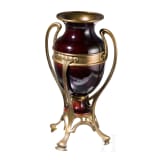 A large gilt-metal mounted, glazed art-nouveau pottery vase, circa 1910
