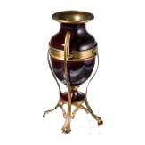 A large gilt-metal mounted, glazed art-nouveau pottery vase, circa 1910