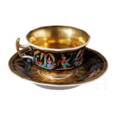 A faceted cup with saucer, KPM, Berlin, 1st half of the 19th century
