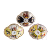 Three porcelain cups with saucers, Dresden, Helena Wolfsohn, late 19th century