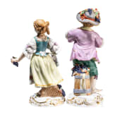 Two porcelain gardener children, Johann Joachim Kaendler, circa 1750 (desgin), Meissen, 20th century (finish)