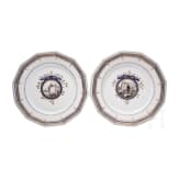 Two porcelain plates from the "Bayerischen K&ouml;nigsservice", D. Auliczek, 1792-94 (design), Nymphenburg, first half of the 20th century (finish)